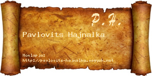 Pavlovits Hajnalka névjegykártya